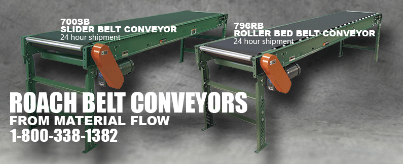 Roach belt conveyors from Material Flow
